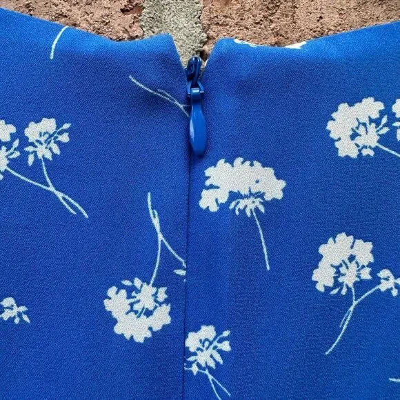 Ann Taylor Factory NWT Blue Floral Sleeveless Dress - Picture 6 of 9